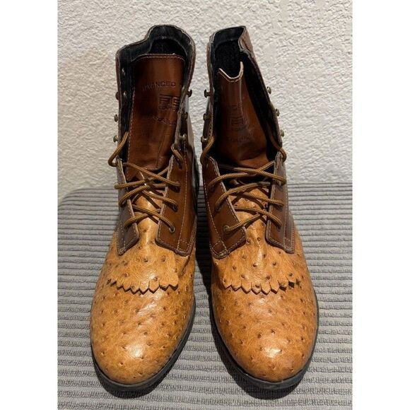 Ariat Shoes - Ariat Women’s Ostrich Vamp Lace-Up Boots Size 11 Brown Exotic Leather Western
